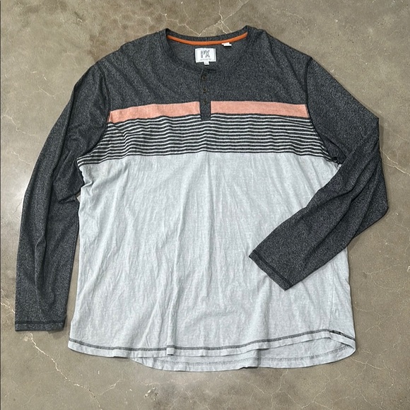 PX Other - Big & Tall Men's Gray and Black Striped Shirt